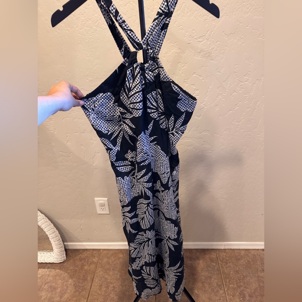 Roz & Ali Black and White Checkered Dress